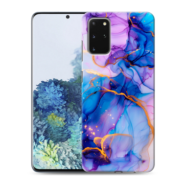 Силиконовый чехол на Samsung Galaxy S20 Plus с принтом синий мрамор Силиконовый чехол на Samsung Galaxy S20 Plus с принтом синий мрамор