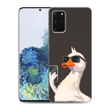 Силиконовый чехол на Samsung Galaxy S20 Plus с принтом утка в очках Силиконовый чехол на Samsung Galaxy S20 Plus с принтом утка в очках