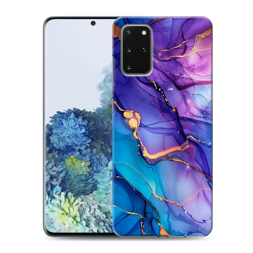 Силиконовый чехол на Samsung Galaxy S20 Plus с принтом синий мрамор Силиконовый чехол на Samsung Galaxy S20 Plus с принтом синий мрамор