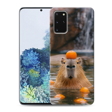 Силиконовый чехол на Samsung Galaxy S20 Plus с принтом Капибара с апельсином Силиконовый чехол на Samsung Galaxy S20 Plus с принтом Капибара с апельсином