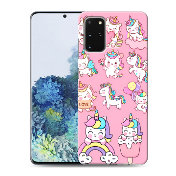 Силиконовый чехол на Samsung Galaxy S20 Plus с принтом Единороги и радуга Силиконовый чехол на Samsung Galaxy S20 Plus с принтом Единороги и радуга