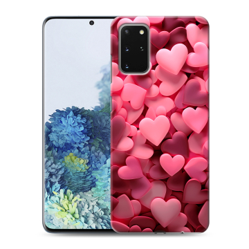 Силиконовый чехол на Samsung Galaxy S20 Plus с принтом розовые сердечки Силиконовый чехол на Samsung Galaxy S20 Plus с принтом розовые сердечки