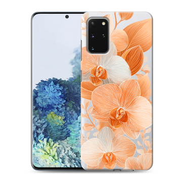 Силиконовый чехол на Samsung Galaxy S20 Plus с принтом Бежевые цветы
