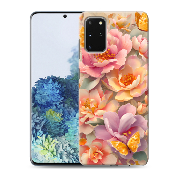 Силиконовый чехол на Samsung Galaxy S20 Plus с принтом Цветы и бабочки