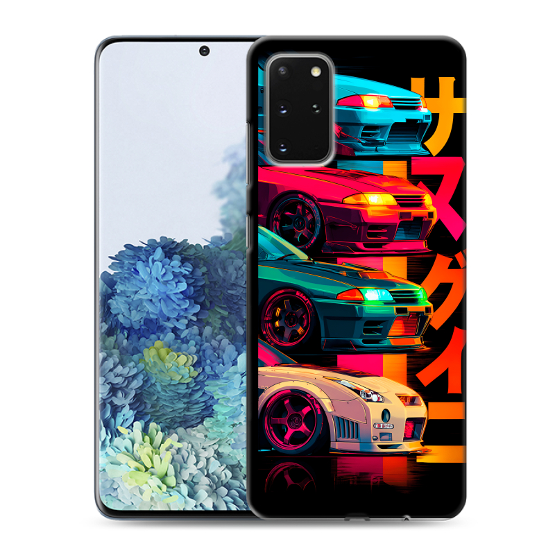 Силиконовый противоударный чехол на Samsung Galaxy S20 Plus с принтом Гоночные машины Силиконовый противоударный чехол на Samsung Galaxy S20 Plus с принтом Гоночные машины