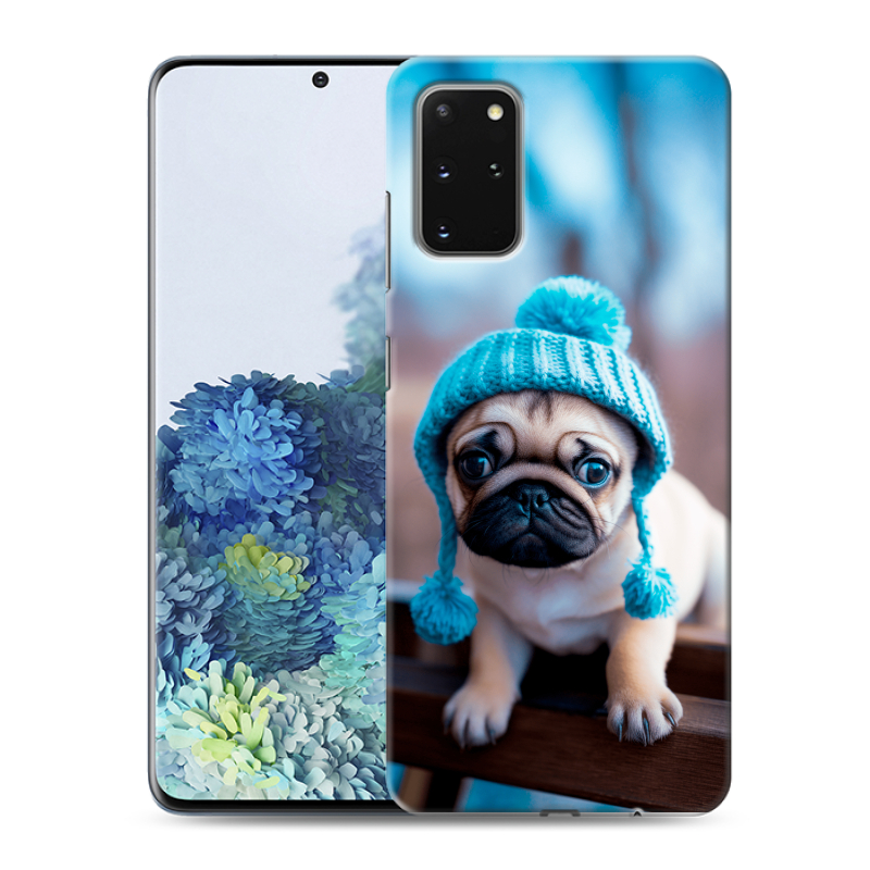 Силиконовый противоударный чехол на Samsung Galaxy S20 Plus с принтом Мопс в шапке Силиконовый противоударный чехол на Samsung Galaxy S20 Plus с принтом Мопс в шапке