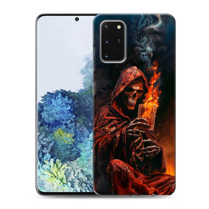 Силиконовый чехол на Samsung Galaxy S20 Plus с принтом Скелет и карты Силиконовый чехол на Samsung Galaxy S20 Plus с принтом Скелет и карты