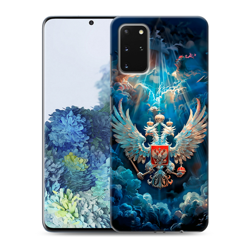 Силиконовый чехол на Samsung Galaxy S20 Plus с принтом Герб флаг России Силиконовый чехол на Samsung Galaxy S20 Plus с принтом Герб флаг России