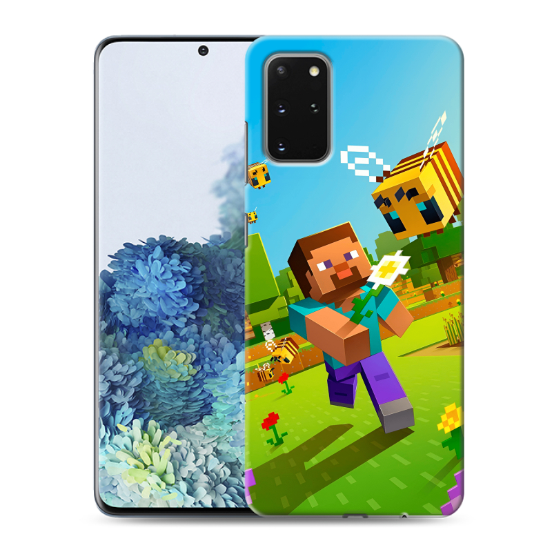 Силиконовый противоударный чехол на Samsung Galaxy S20 Plus с принтом Майнкрафт Minecraft Силиконовый противоударный чехол на Samsung Galaxy S20 Plus с принтом Майнкрафт Minecraft