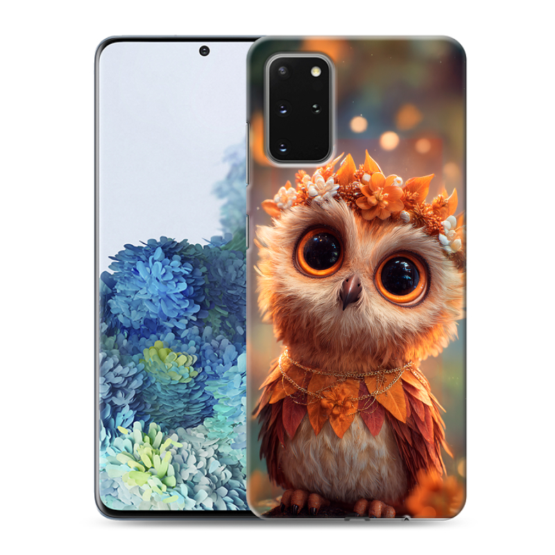 Силиконовый противоударный чехол на Samsung Galaxy S20 Plus с принтом Милая сова Силиконовый противоударный чехол на Samsung Galaxy S20 Plus с принтом Милая сова