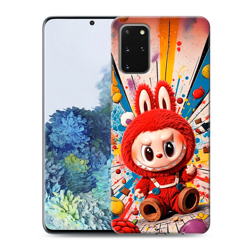 Силиконовый противоударный чехол на Samsung Galaxy S20 Plus с принтом Labubu Лабубу Силиконовый противоударный чехол на Samsung Galaxy S20 Plus с принтом Labubu Лабубу