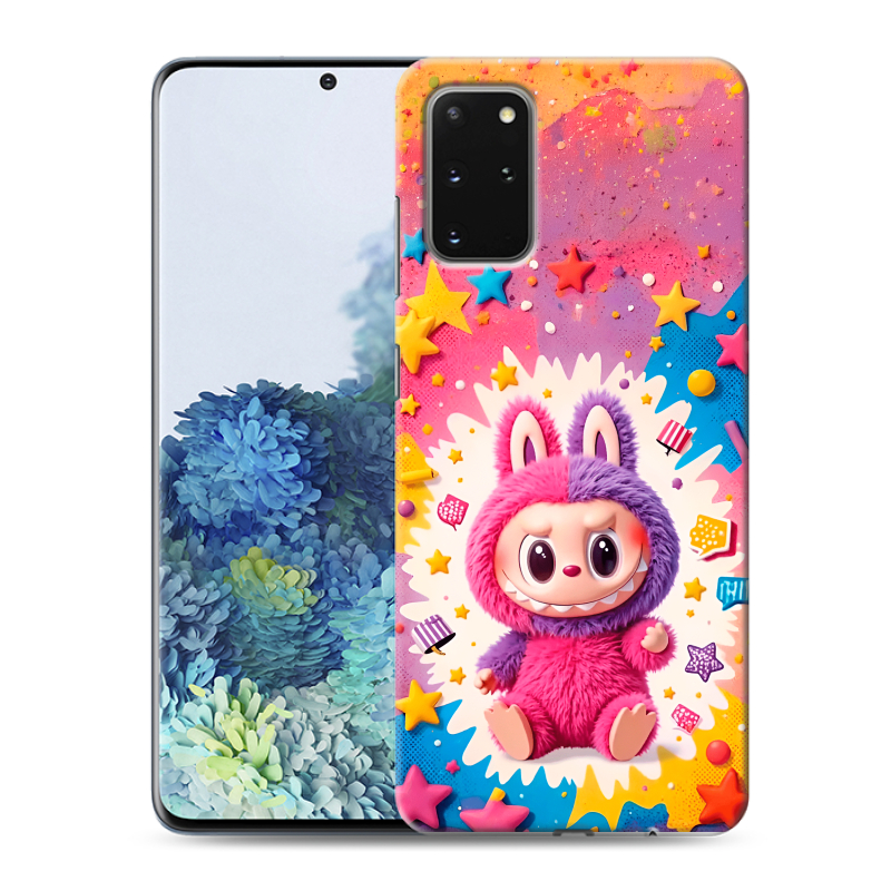 Силиконовый противоударный чехол на Samsung Galaxy S20 Plus с принтом Labubu Лабубу Силиконовый противоударный чехол на Samsung Galaxy S20 Plus с принтом Labubu Лабубу