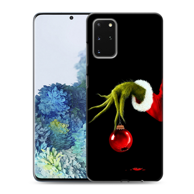 Силиконовый противоударный чехол на Samsung Galaxy S20 Plus с принтом Новый год Гринч Силиконовый противоударный чехол на Samsung Galaxy S20 Plus с принтом Новый год Гринч