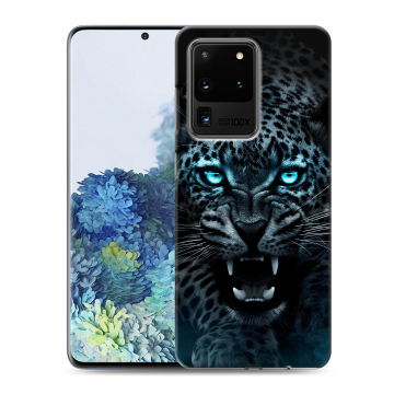 Силиконовый чехол на Samsung Galaxy S20 Ultra с принтом Темный леопард Силиконовый чехол на Samsung Galaxy S20 Ultra с принтом Темный леопард