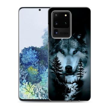Силиконовый чехол на Samsung Galaxy S20 Ultra с принтом Лесной волк Силиконовый чехол на Samsung Galaxy S20 Ultra с принтом Лесной волк