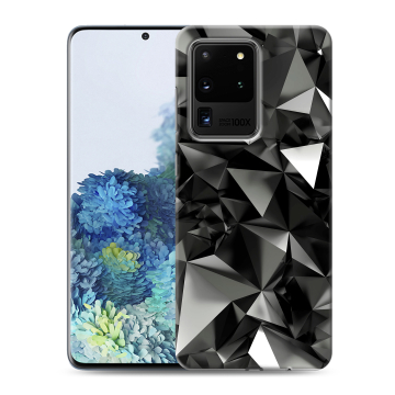 Силиконовый чехол на Samsung Galaxy S20 Ultra с принтом Черные кристаллы Силиконовый чехол на Samsung Galaxy S20 Ultra с принтом Черные кристаллы
