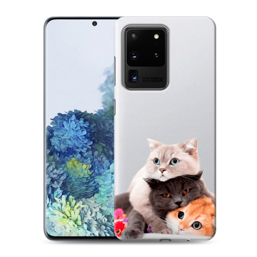 Силиконовый чехол на Samsung Galaxy S20 Ultra с принтом Кошки Силиконовый чехол на Samsung Galaxy S20 Ultra с принтом Кошки