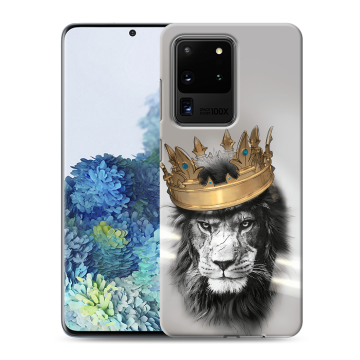 Силиконовый чехол на Samsung Galaxy S20 Ultra с принтом Лев с короной Силиконовый чехол на Samsung Galaxy S20 Ultra с принтом Лев с короной
