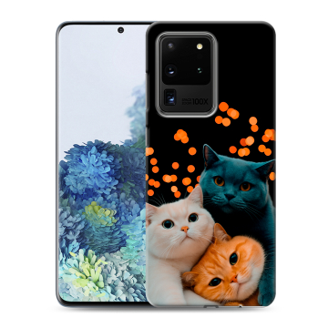 Силиконовый чехол на Samsung Galaxy S20 Ultra с принтом Кошки Силиконовый чехол на Samsung Galaxy S20 Ultra с принтом Кошки