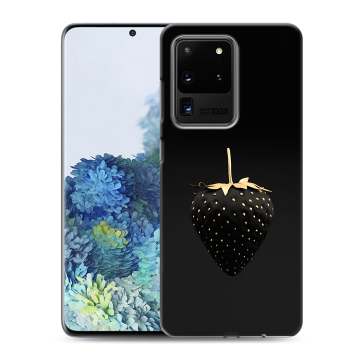 Силиконовый чехол на Samsung Galaxy S20 Ultra с принтом Черная клубника Силиконовый чехол на Samsung Galaxy S20 Ultra с принтом Черная клубника