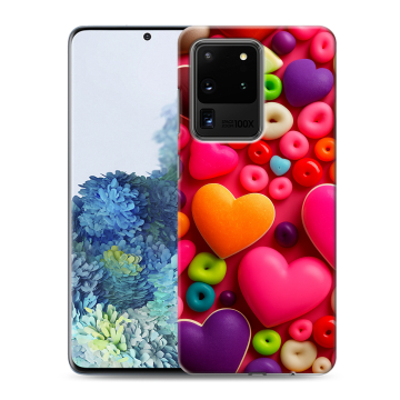 Силиконовый чехол на Samsung Galaxy S20 Ultra с принтом Сердечки Силиконовый чехол на Samsung Galaxy S20 Ultra с принтом Сердечки