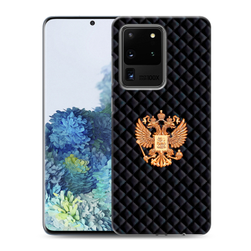 Силиконовый чехол на Samsung Galaxy S20 Ultra с принтом Герб России принт Силиконовый чехол на Samsung Galaxy S20 Ultra с принтом Герб России принт