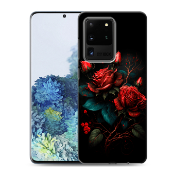 Силиконовый чехол на Samsung Galaxy S20 Ultra с принтом Розы красные Силиконовый чехол на Samsung Galaxy S20 Ultra с принтом Розы красные