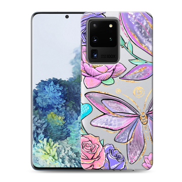 Силиконовый чехол на Samsung Galaxy S20 Ultra с принтом Бабочки и цветы Силиконовый чехол на Samsung Galaxy S20 Ultra с принтом Бабочки и цветы