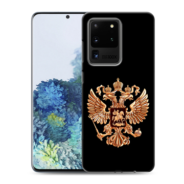 Силиконовый чехол на Samsung Galaxy S20 Ultra с принтом Герб России золотой Силиконовый чехол на Samsung Galaxy S20 Ultra с принтом Герб России золотой