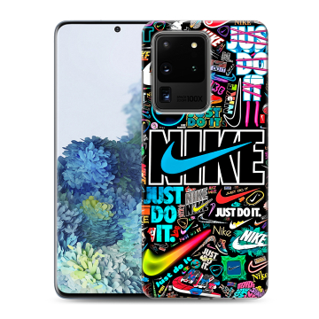 Силиконовый чехол на Samsung Galaxy S20 Ultra с принтом найк nike черный Силиконовый чехол на Samsung Galaxy S20 Ultra с принтом найк nike черный