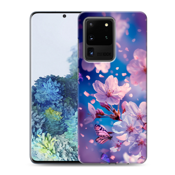 Силиконовый чехол на Samsung Galaxy S20 Ultra с принтом цветы бабочки Силиконовый чехол на Samsung Galaxy S20 Ultra с принтом цветы бабочки