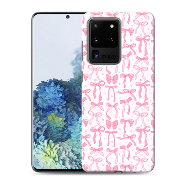 Силиконовый чехол на Samsung Galaxy S20 Ultra с принтом Розовые бантики Силиконовый чехол на Samsung Galaxy S20 Ultra с принтом Розовые бантики