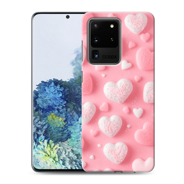 Силиконовый чехол на Samsung Galaxy S20 Ultra с принтом Сердечки Силиконовый чехол на Samsung Galaxy S20 Ultra с принтом Сердечки