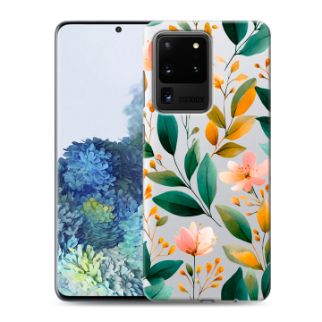 Силиконовый чехол на Samsung Galaxy S20 Ultra с принтом Цветы паттерн Силиконовый чехол на Samsung Galaxy S20 Ultra с принтом Цветы паттерн