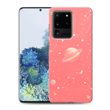 Силиконовый чехол на Samsung Galaxy S20 Ultra с принтом Розовый космос Силиконовый чехол на Samsung Galaxy S20 Ultra с принтом Розовый космос