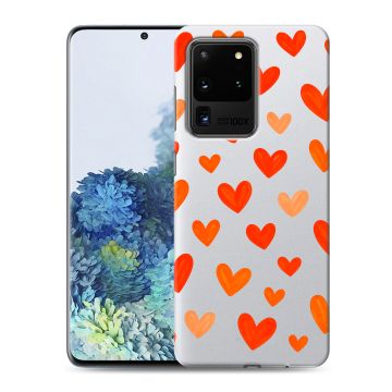 Силиконовый чехол на Samsung Galaxy S20 Ultra с принтом Сердечки Силиконовый чехол на Samsung Galaxy S20 Ultra с принтом Сердечки
