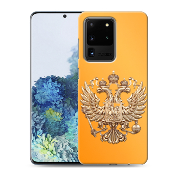 Силиконовый чехол на Samsung Galaxy S20 Ultra с принтом Герб Флаг России Силиконовый чехол на Samsung Galaxy S20 Ultra с принтом Герб Флаг России