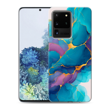 Силиконовый чехол на Samsung Galaxy S20 Ultra с принтом Мрамор блестки Силиконовый чехол на Samsung Galaxy S20 Ultra с принтом Мрамор блестки
