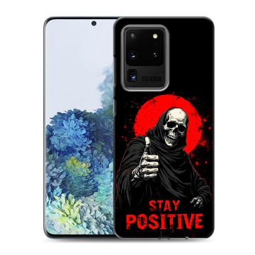 Силиконовый чехол на Samsung Galaxy S20 Ultra с принтом смешной скелет Силиконовый чехол на Samsung Galaxy S20 Ultra с принтом смешной скелет