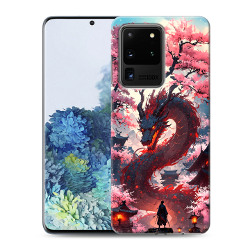 Силиконовый чехол на Samsung Galaxy S20 Ultra с принтом Дракон Японский Силиконовый чехол на Samsung Galaxy S20 Ultra с принтом Дракон Японский