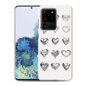 Силиконовый чехол на Samsung Galaxy S20 Ultra с принтом Y2K сердечки Силиконовый чехол на Samsung Galaxy S20 Ultra с принтом Y2K сердечки