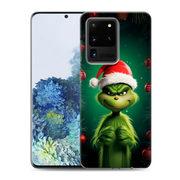 Силиконовый чехол на Samsung Galaxy S20 Ultra с принтом Гринч Новый год Рождество Силиконовый чехол на Samsung Galaxy S20 Ultra с принтом Гринч Новый год Рождество