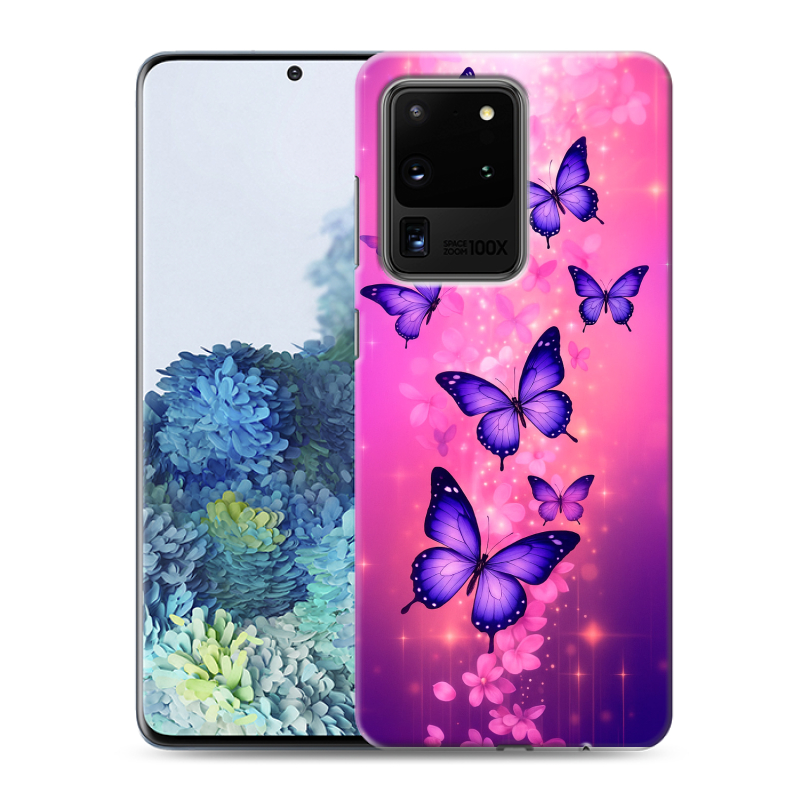 Силиконовый чехол на Samsung Galaxy S20 Ultra с принтом Бабочки Силиконовый чехол на Samsung Galaxy S20 Ultra с принтом Бабочки