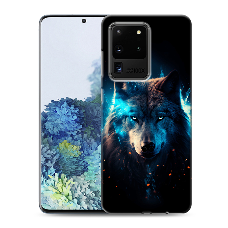Силиконовый чехол на Samsung Galaxy S20 Ultra с принтом Волк ночной Силиконовый чехол на Samsung Galaxy S20 Ultra с принтом Волк ночной