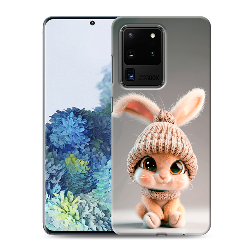 Силиконовый противоударный чехол на Samsung Galaxy S20 Ultra с принтом Кролик Силиконовый противоударный чехол на Samsung Galaxy S20 Ultra с принтом Кролик