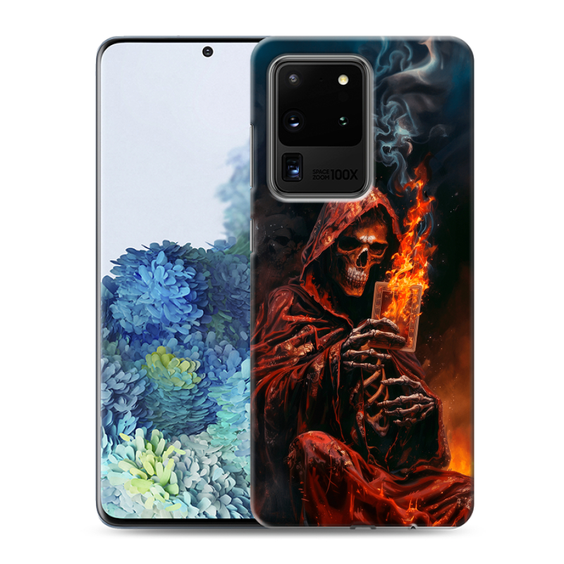 Силиконовый противоударный чехол на Samsung Galaxy S20 Ultra с принтом Скелет и карты Силиконовый противоударный чехол на Samsung Galaxy S20 Ultra с принтом Скелет и карты