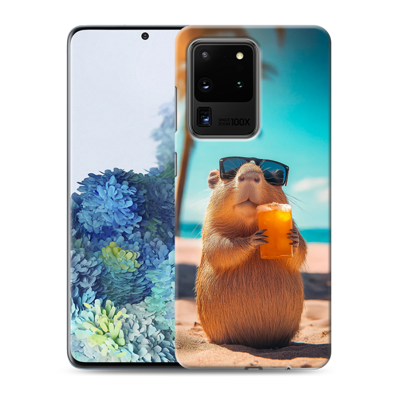 Силиконовый чехол на Samsung Galaxy S20 Ultra с принтом Капибара Силиконовый чехол на Samsung Galaxy S20 Ultra с принтом Капибара