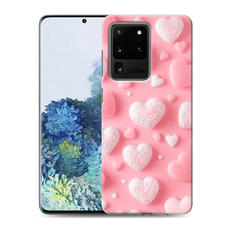 Силиконовый чехол на Samsung Galaxy S20 Ultra с принтом Сердечки Силиконовый чехол на Samsung Galaxy S20 Ultra с принтом Сердечки