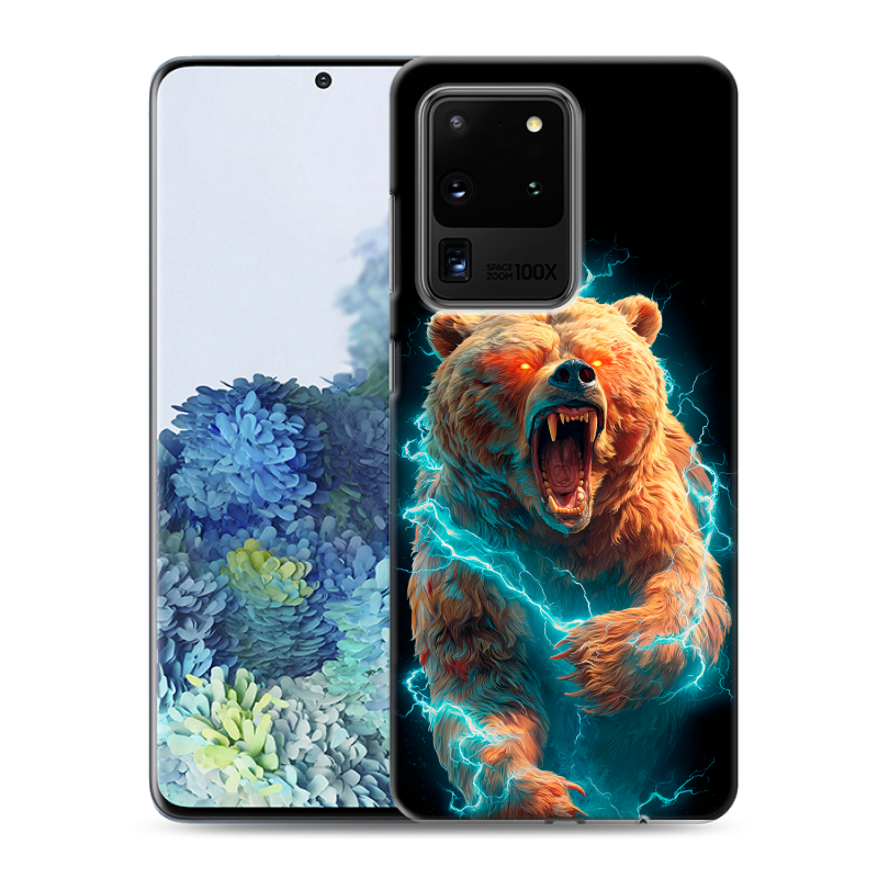Силиконовый противоударный чехол на Samsung Galaxy S20 Ultra с принтом Медведь Силиконовый противоударный чехол на Samsung Galaxy S20 Ultra с принтом Медведь