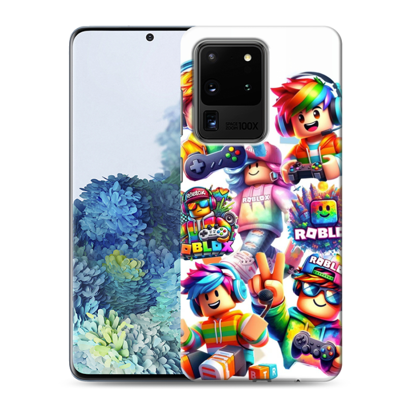 Силиконовый противоударный чехол на Samsung Galaxy S20 Ultra с принтом Roblox Роблокс Силиконовый противоударный чехол на Samsung Galaxy S20 Ultra с принтом Roblox Роблокс